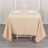 Elevate Your Event with the Beige Premium Seamless Polyester Square Tablecloth