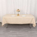 Elevate Your Event with the Beige Seamless Premium Polyester Rectangular Tablecloth