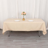 Beige Polyester Rectangle Tablecloth
